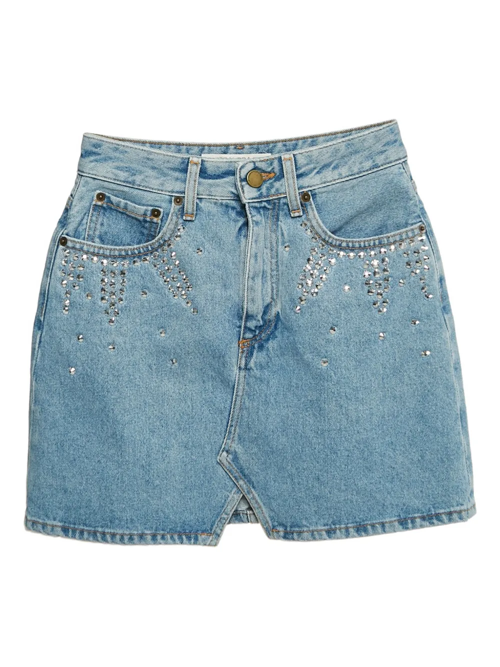 Alessandra Rich Pre-owned Jeansrock mit Kristallen - Blau