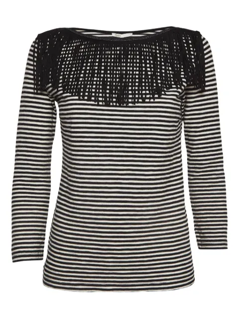 Maje Pre-owned fringed striped top