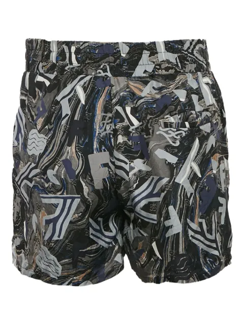 Fendi Pre-Owned abstract-print silk shorts
