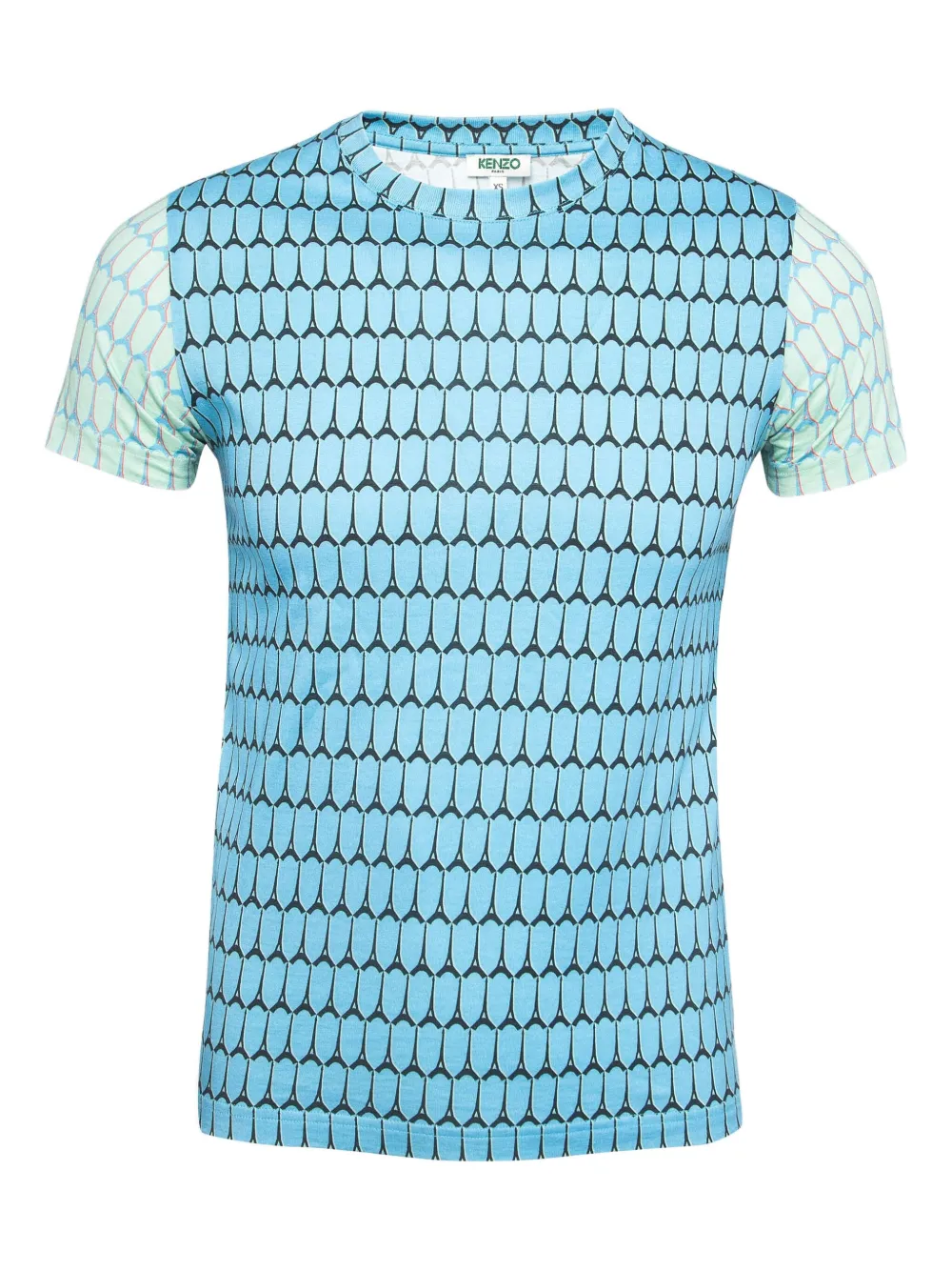 Kenzo Pre-Owned shield-pattern cotton T-shirt | Blue | Image 1
