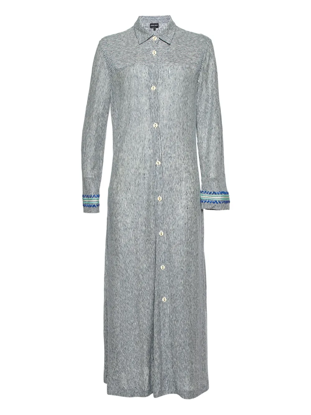 Giorgio Armani Pre-Owned striped shirt dress - Blu
