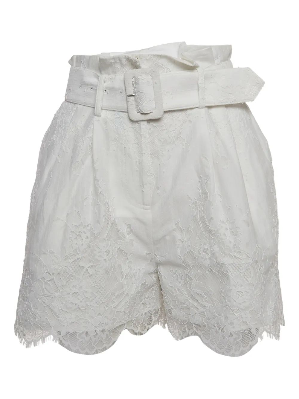 Self-Portrait shorts con encaje bordado | blanco | Image 1