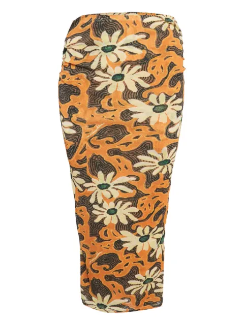 Nanushka jupe mi-longue à fleurs Daisy 