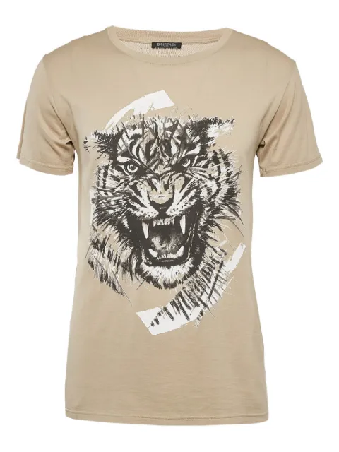 Balmain Pre-Owned Tiger-print T-shirt