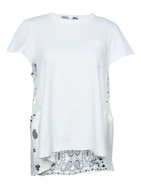 sacai mix-print top
