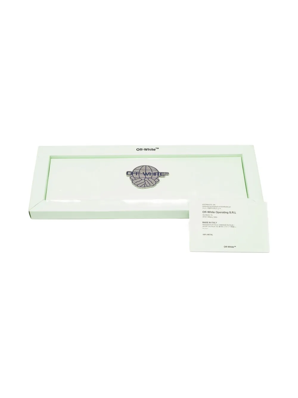 Off-White Pre-owned Logo World Brooch in White, view 3