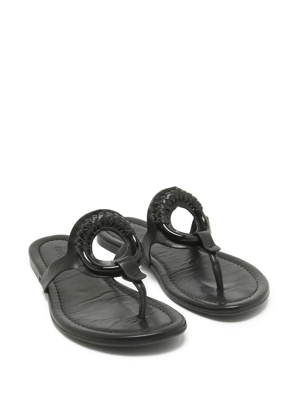 See By Chloé Vintage Platte leren sandalen - Zwart