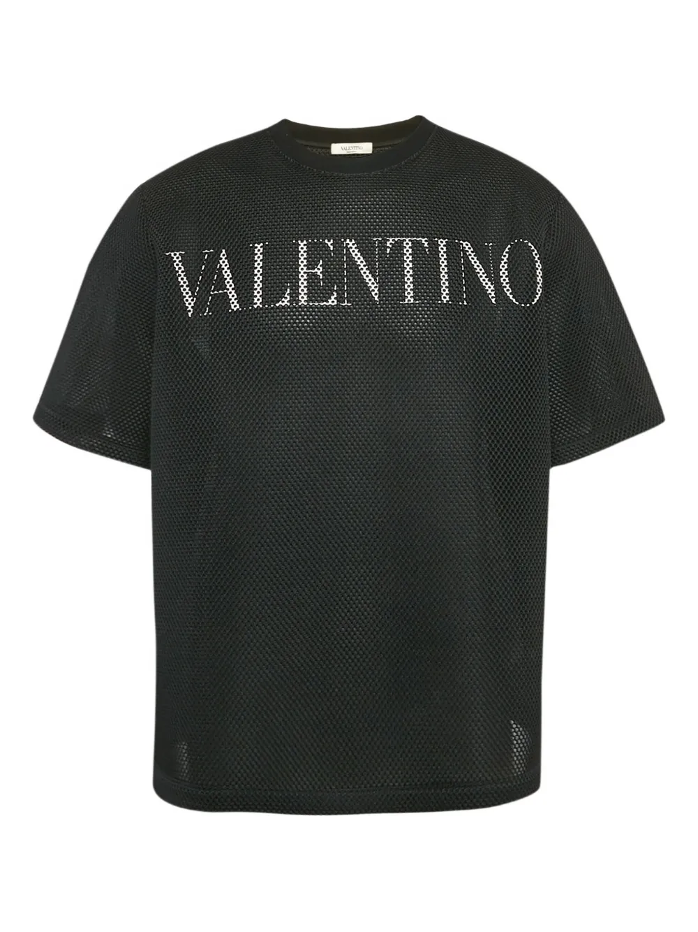 Valentino Garavani Pre-Owned ロゴ メッシュ Tシャツ - ブラック Valentino Garavani Pre-Owned ロゴ メッシュ Tシャツ - ブラック