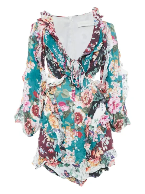 ZIMMERMANN floral ruffled mini dress