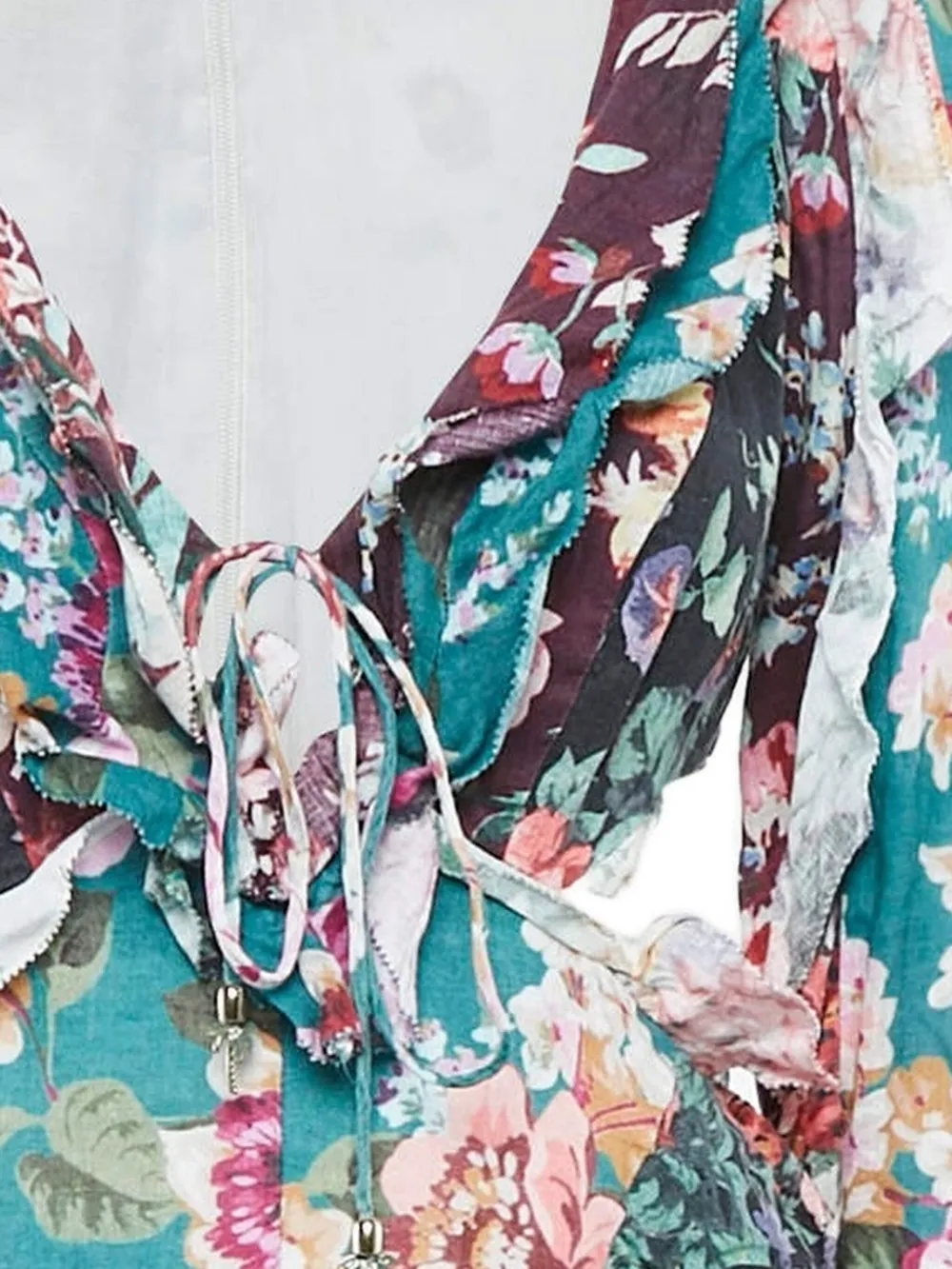ZIMMERMANN Mini-jurk met bloemenprint en ruches - Blauw