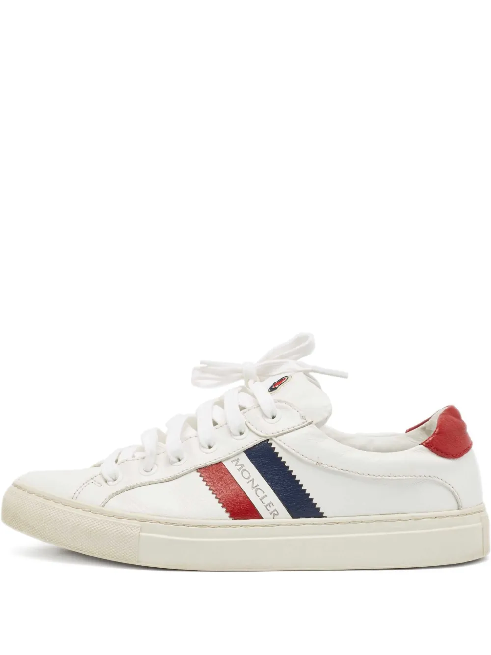 Moncler Vintage Ryegrass stripe-detail leather sneakers | White | Image 1