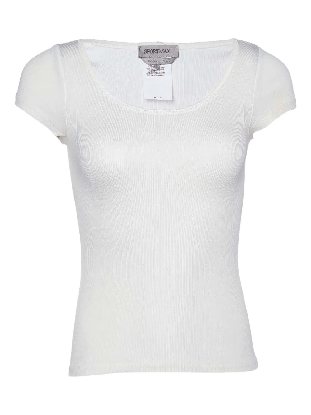 Sportmax pre-owned ribbed cotton T-shirt | White | Image 1