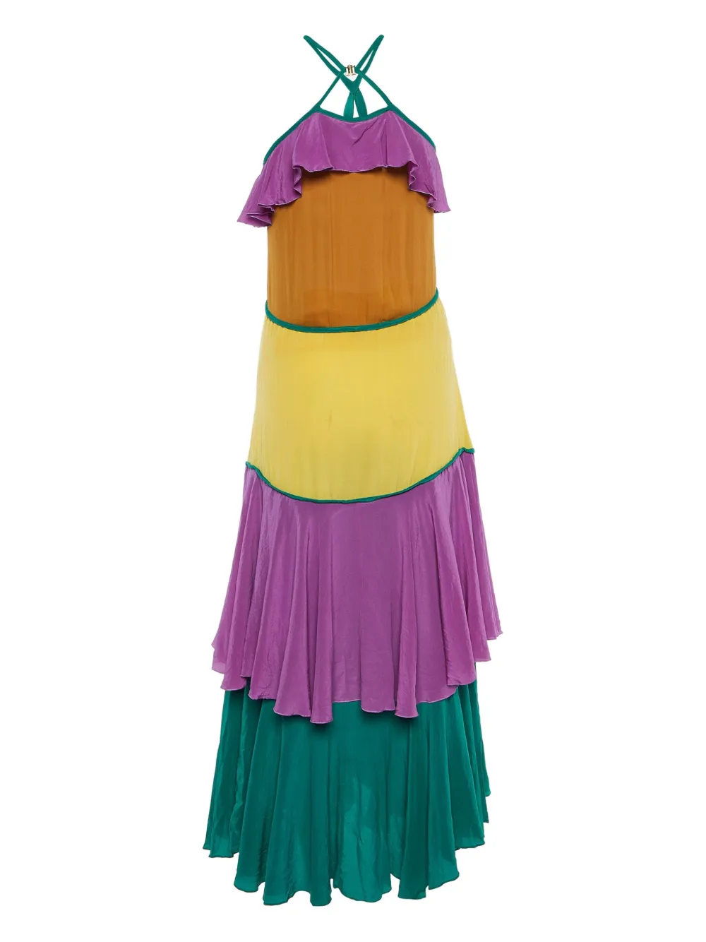 DSQUARED2 ruffle-tiered silk dress - Mehrfarbig