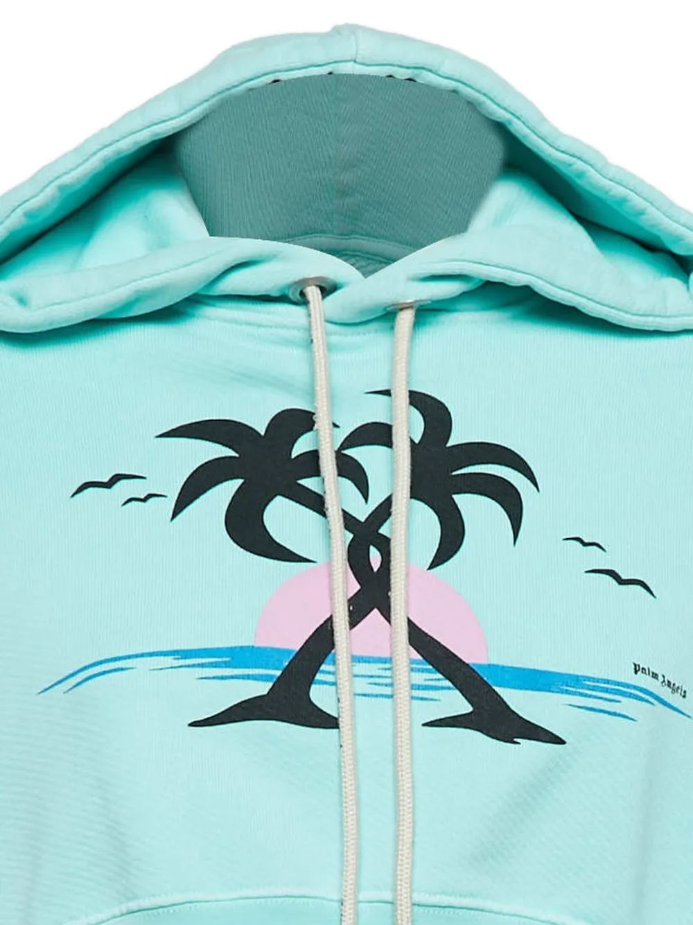 Pre-owned Palm Angels Palm-print Hoodie In Green