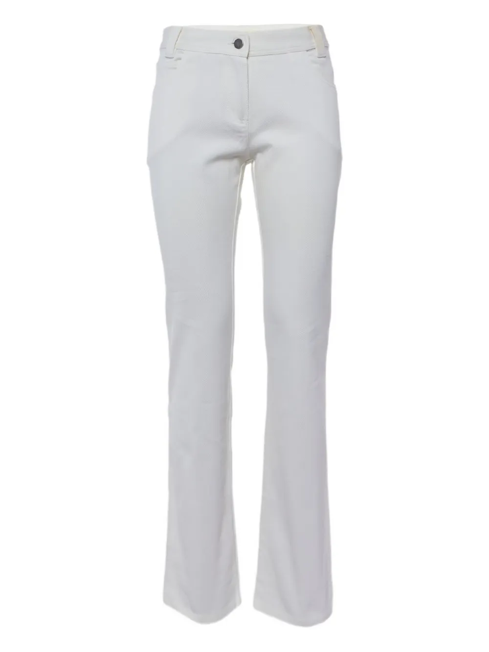 Pre-owned Valentino Cotton Trousers In White