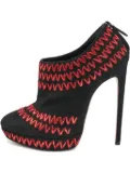 Alaïa Pre-Owned 150mm zigzag-stitch suede ankle boots - Black