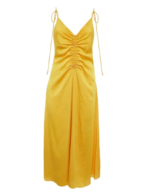 SANDRO gathered tie-up midi dress