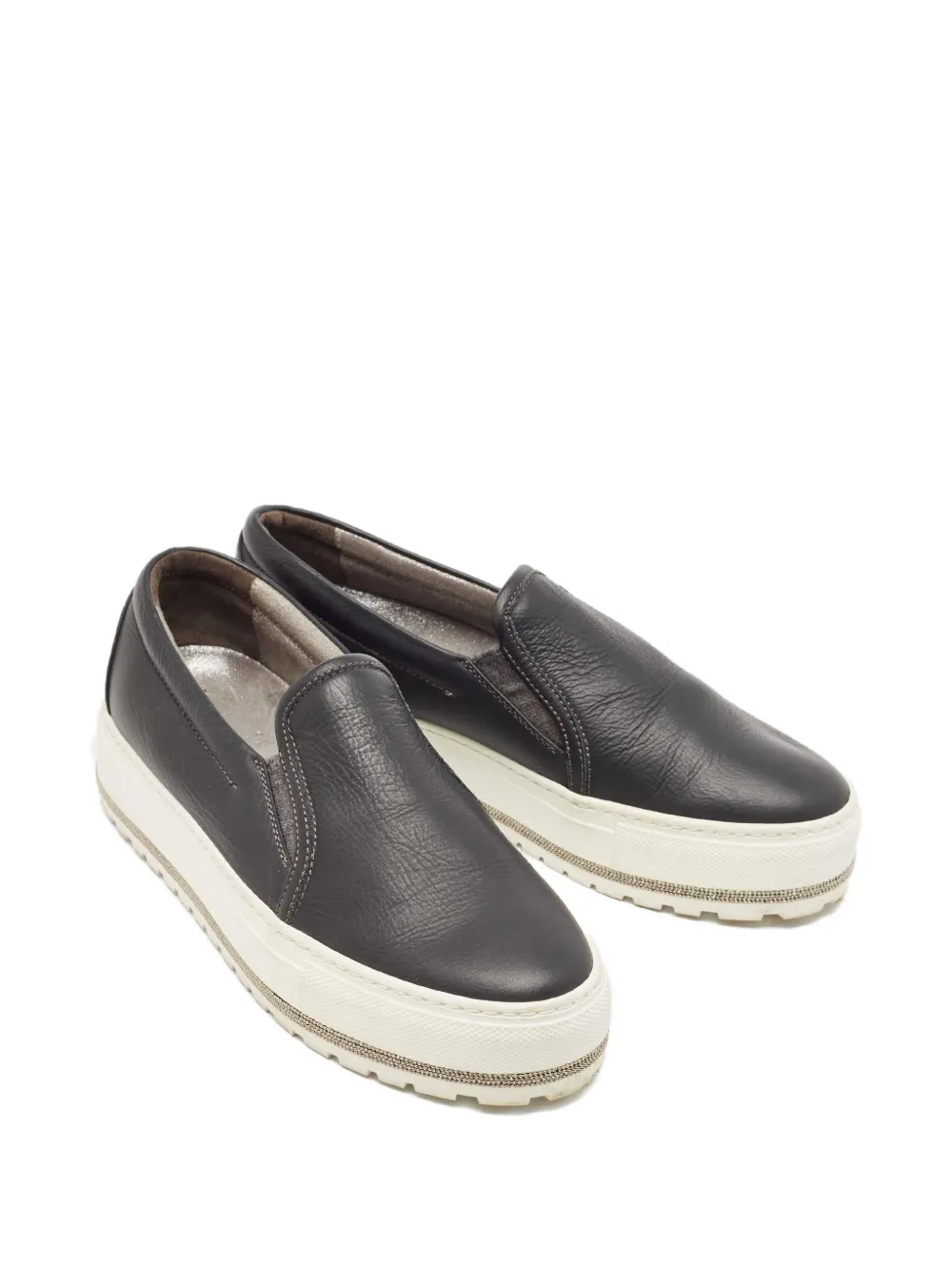 Brunello Cucinelli Vintage Monili-trim leather sneakers | Image 2