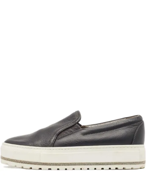 Brunello Cucinelli Vintage Monili-trim leather sneakers