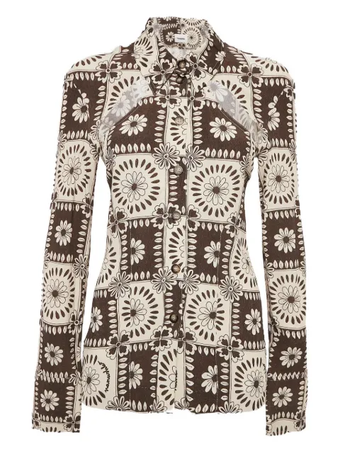 Nanushka floral cutout blouse