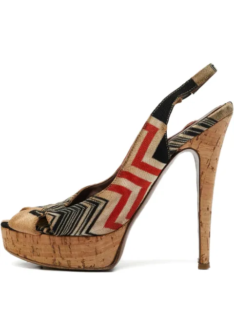Missoni Pre-Owned 120mm geometric slingback platform sandals