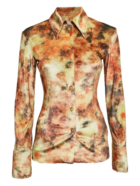 Nanushka camisa floral de terciopelo pre-owned