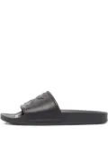 Off-White Pre-Owned embossed logo slides - Black