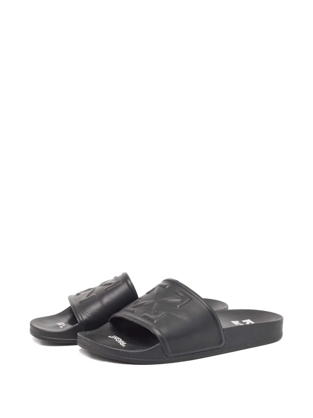 Off-White Pre-Owned Slippers met logo-reliëf - Zwart