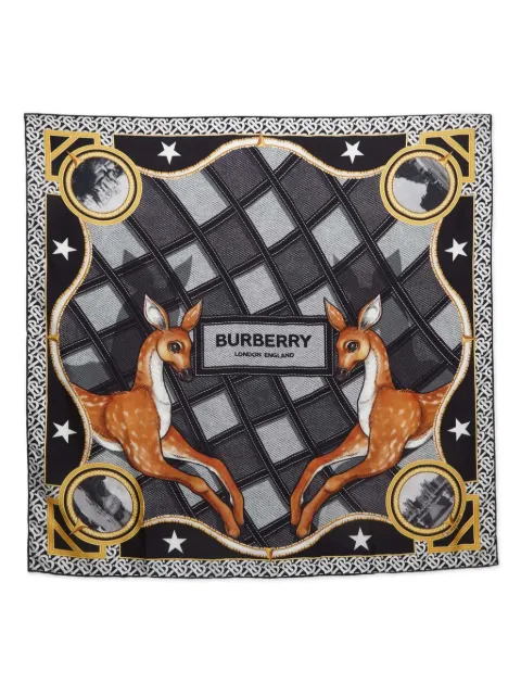 Burberry Pre-Owned deer-print silk scarf