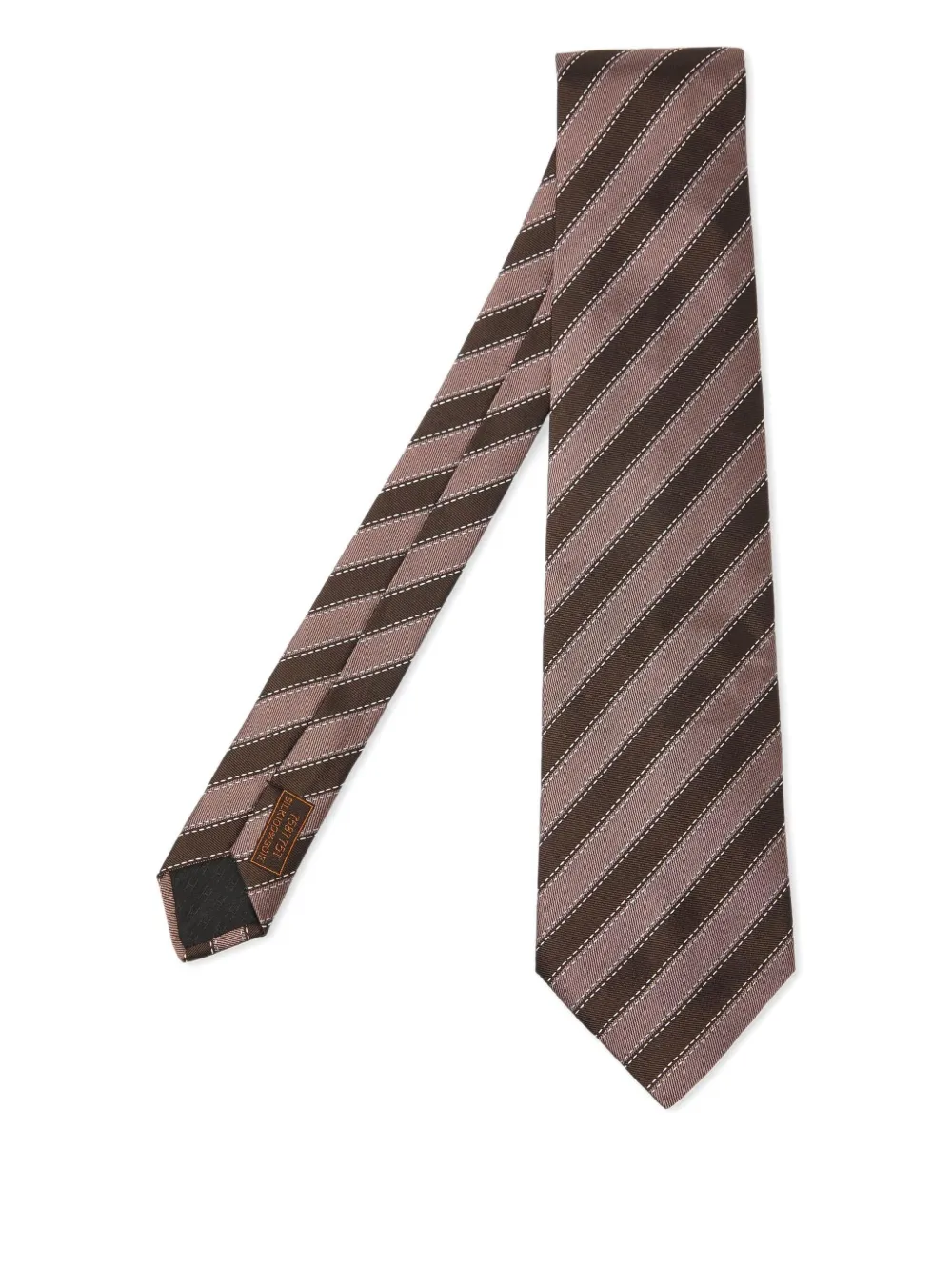 Hermès Pre-Owned striped silk tie | Brown | Image 1