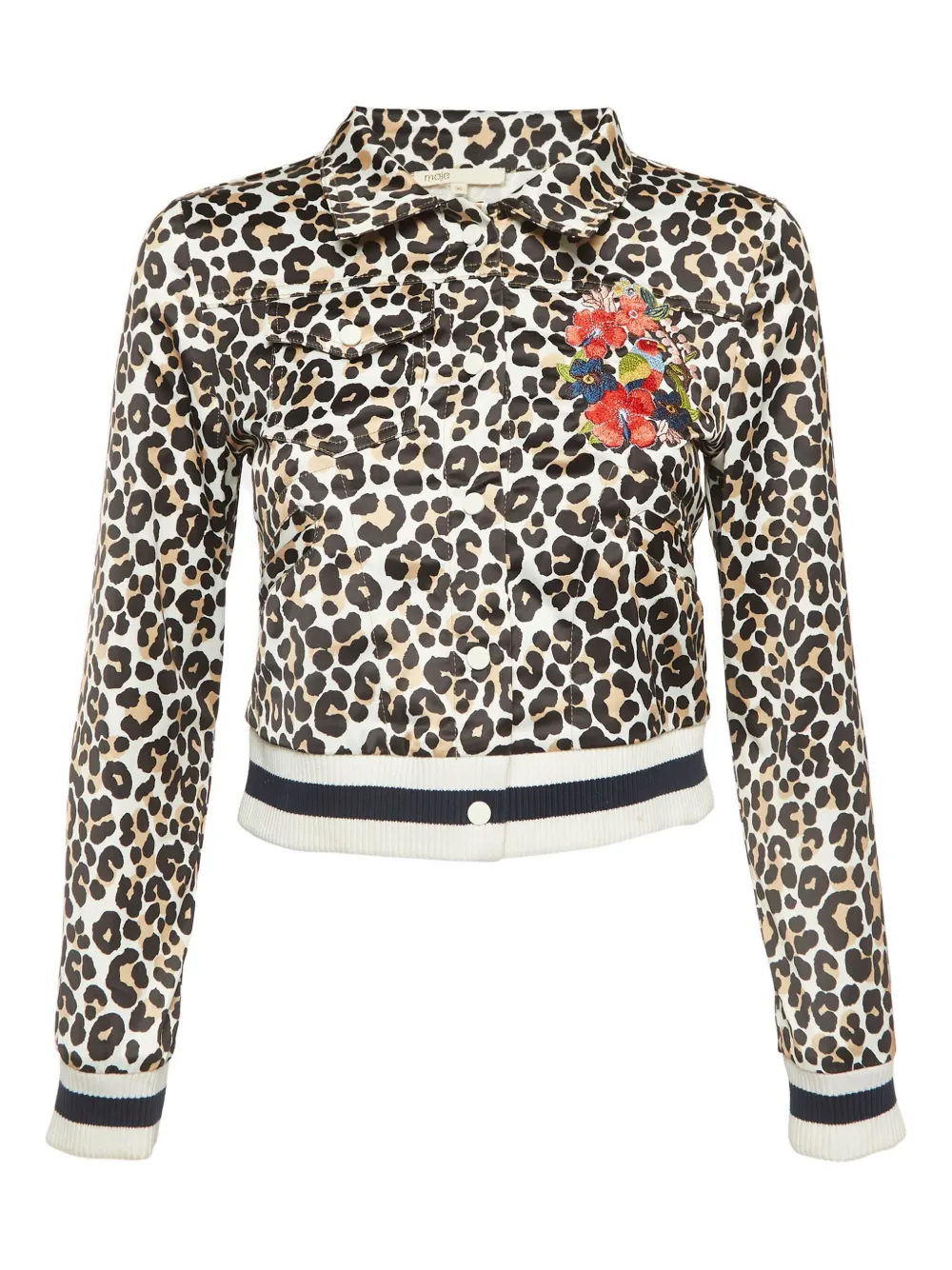 Maje 2024 leopard ribbed jacket | White | Image 1
