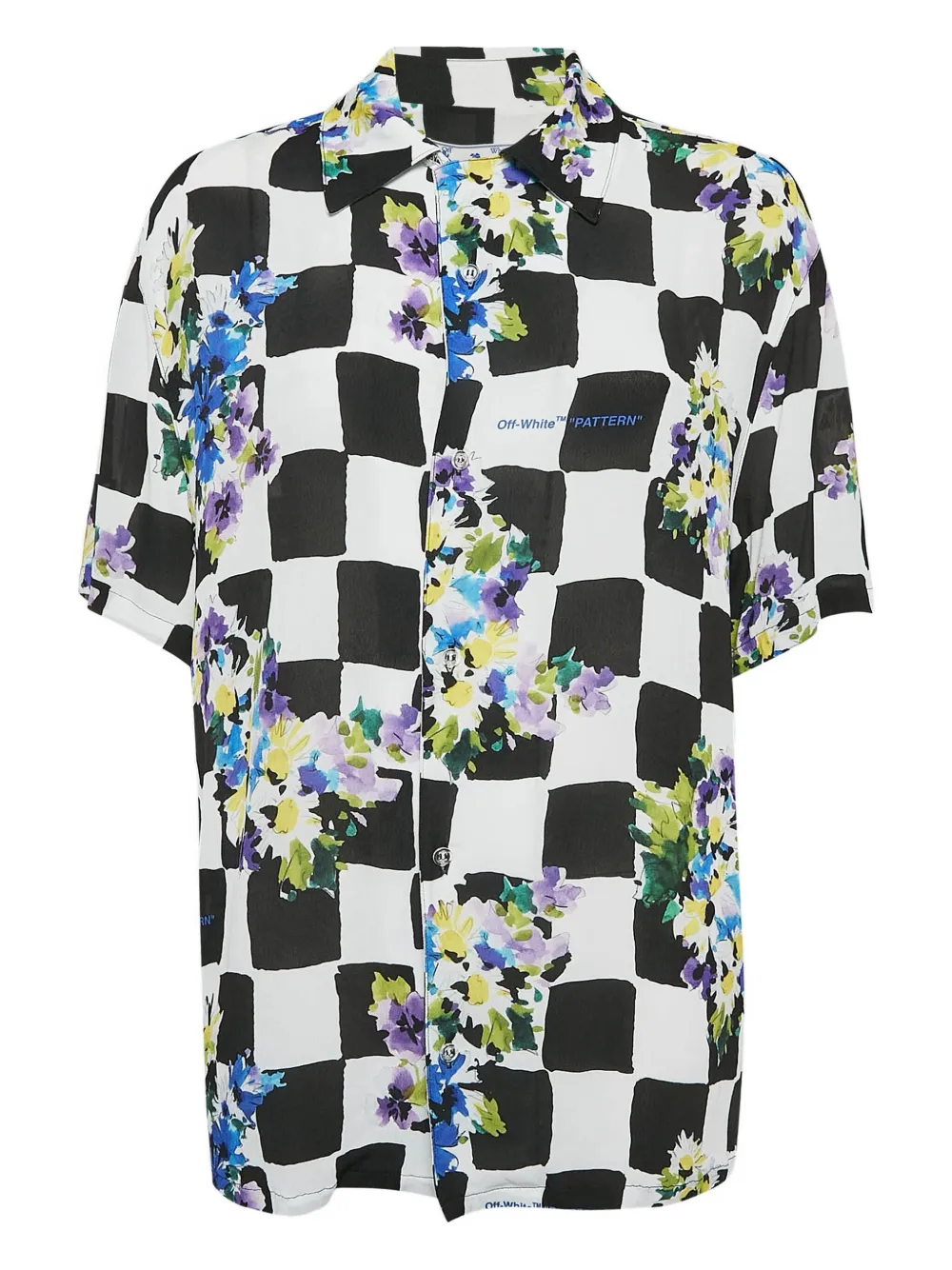 Off-White Pre-Owned camisa Check Floral | negro | Image 1