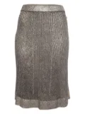 Louis Vuitton Pre-Owned ribbed metallic skirt - Gold