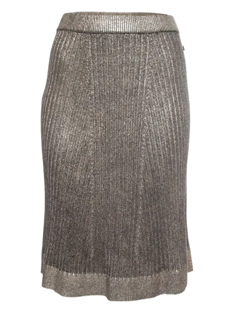 Louis Vuitton Pre-Owned ribbed metallic skirt