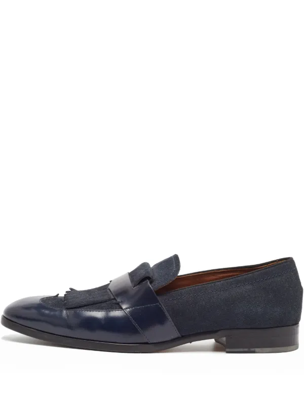 Jimmy Choo Pre-Owned レザーフリンジローファー | ブルー | FARFETCH JP