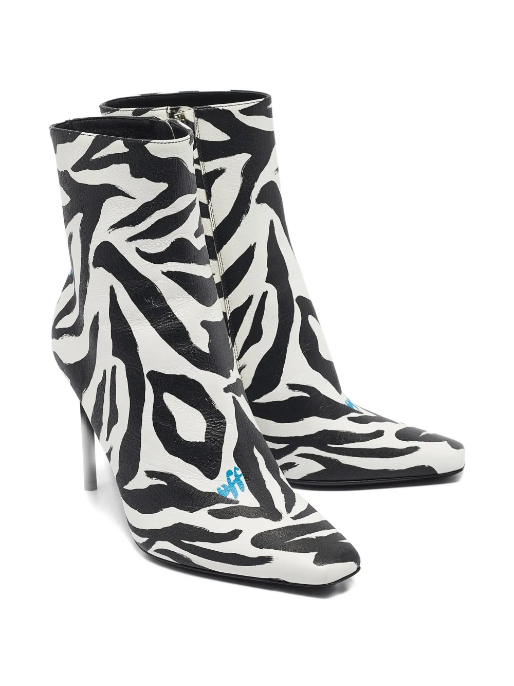 Off-White Pre-Owned zebra-print leather ankle boots | Image 2
