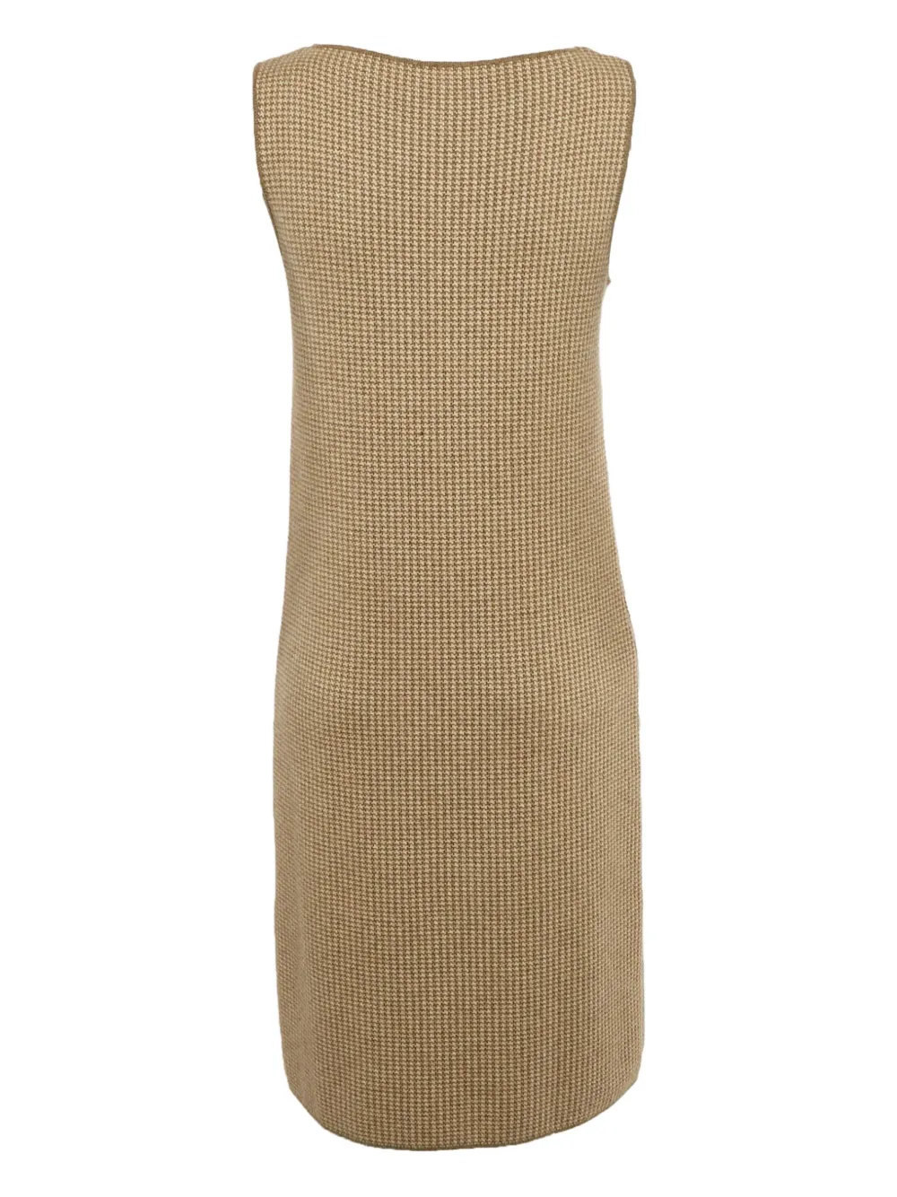 Loro Piana Pre-Owned Kasjmier jurk met pied-de-poule print - Bruin