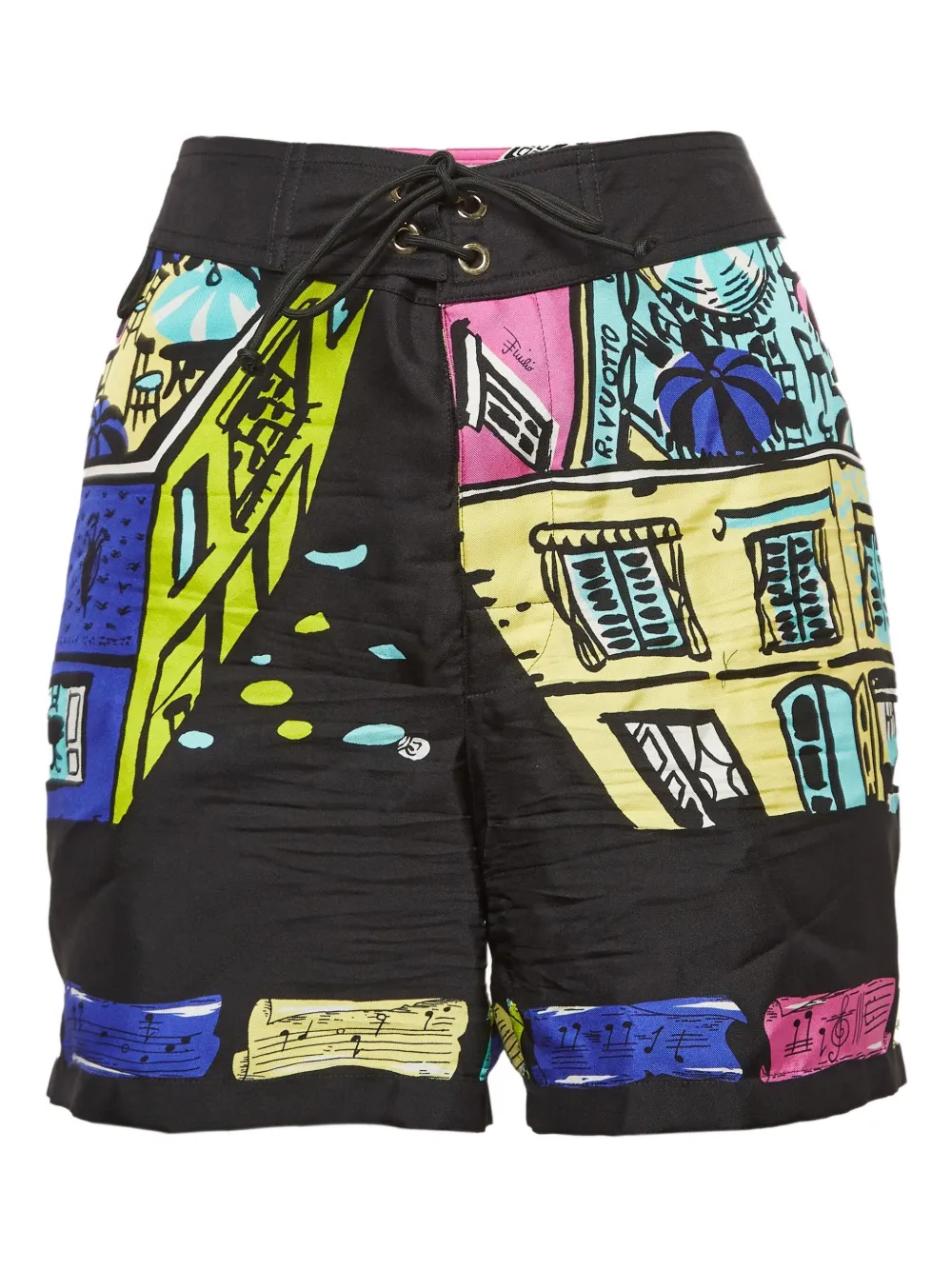 PUCCI Pre-Owned printed silk shorts | Schwarz | Image 1