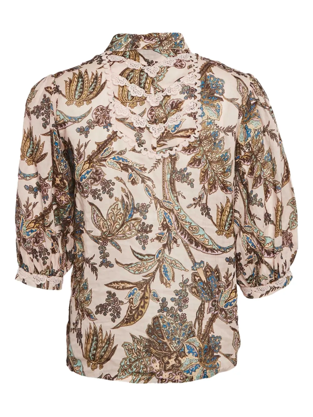 ALEMAIS pre-owned printed lace trim shirt | Image 2