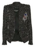 Balmain Pre-Owned tweed tinsel blazer - Black