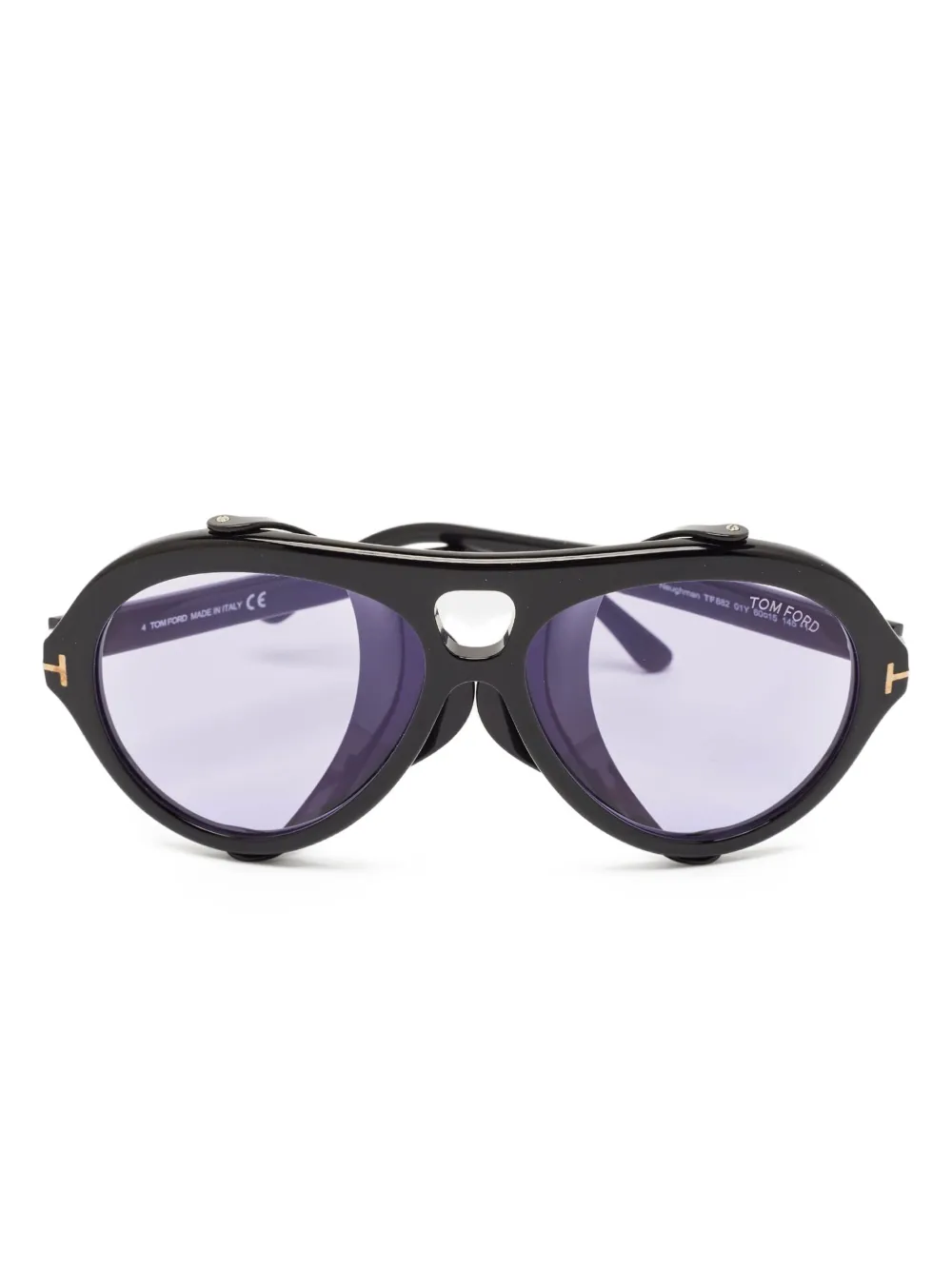Tom Ford Vintage プレオウンド ラウンドフレーム サングラス - ブラック Tom Ford Vintage プレオウンド ラウンドフレーム サングラス - ブラック