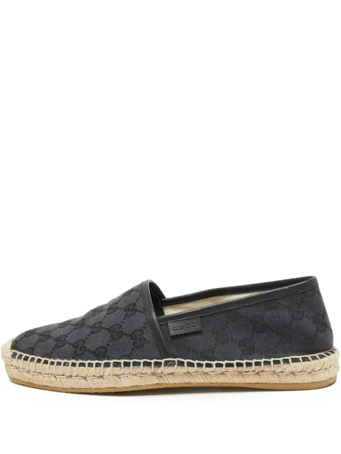 Gucci Pre-Owned monogram leather-trim espadrilles