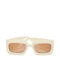Gucci Pre-Owned rectangular-frame GG logo sunglasses - Neutrals