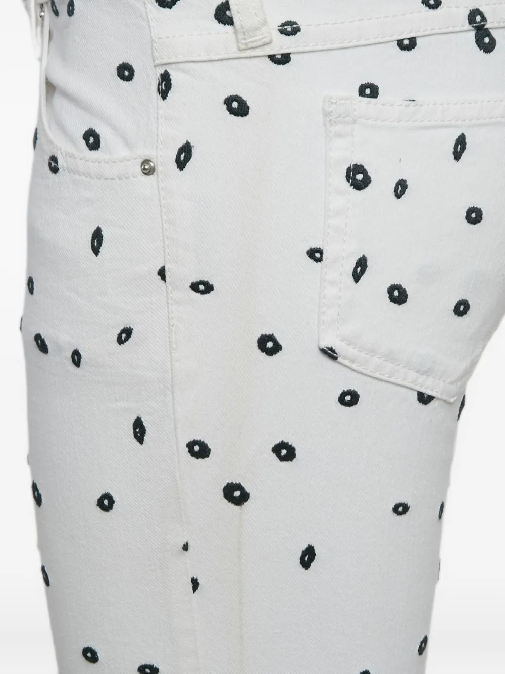 Isabel Marant Vintage Broek met geborduurde stippen - Wit