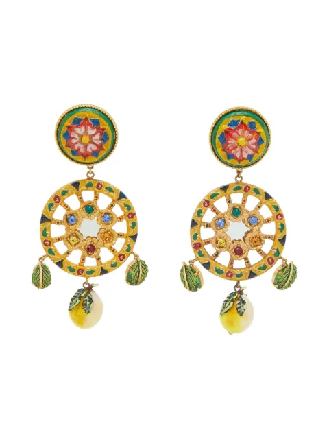 Dolce & Gabbana Pre-Owned lemon-charm enamel drop earrings