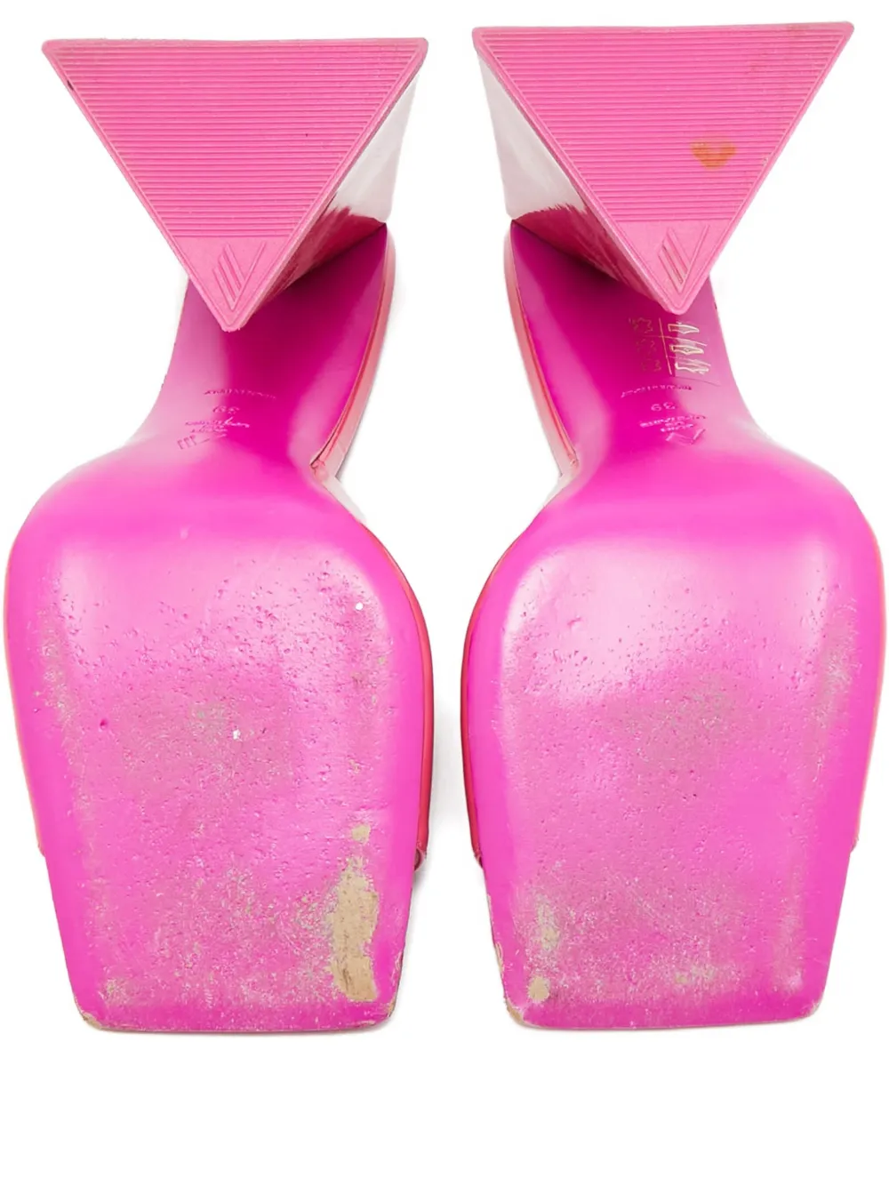 The Attico 115 mm Devon lakleren sandalen - Roze