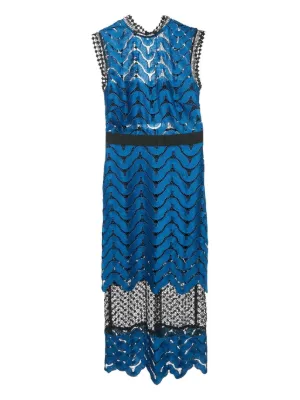 self portrait bellis lace dress self-portrait Sleeveless Bellis Lace Trim Dress in Navy