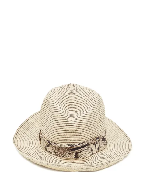 Roberto Cavalli Vintage straw snake ribbon hat