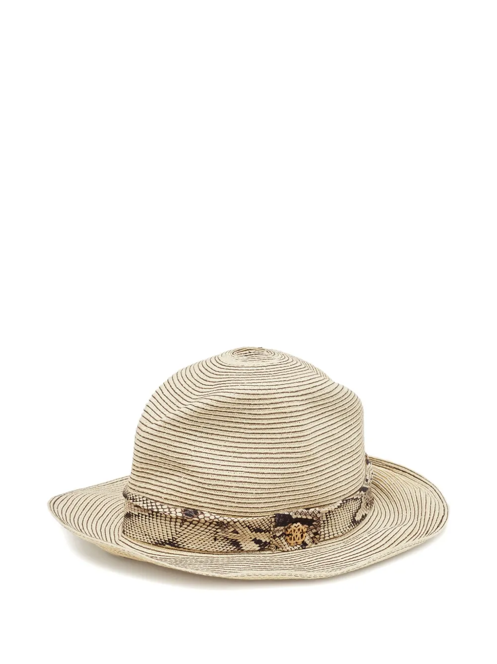 Roberto Cavalli Vintage straw snake ribbon hat | Image 2