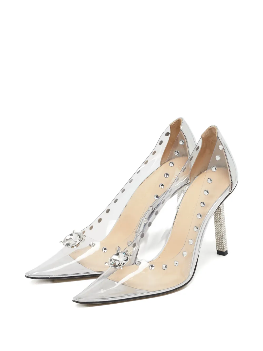 MACH & MACH 100 mm Diamond Dreams pumps met kristallen - Wit